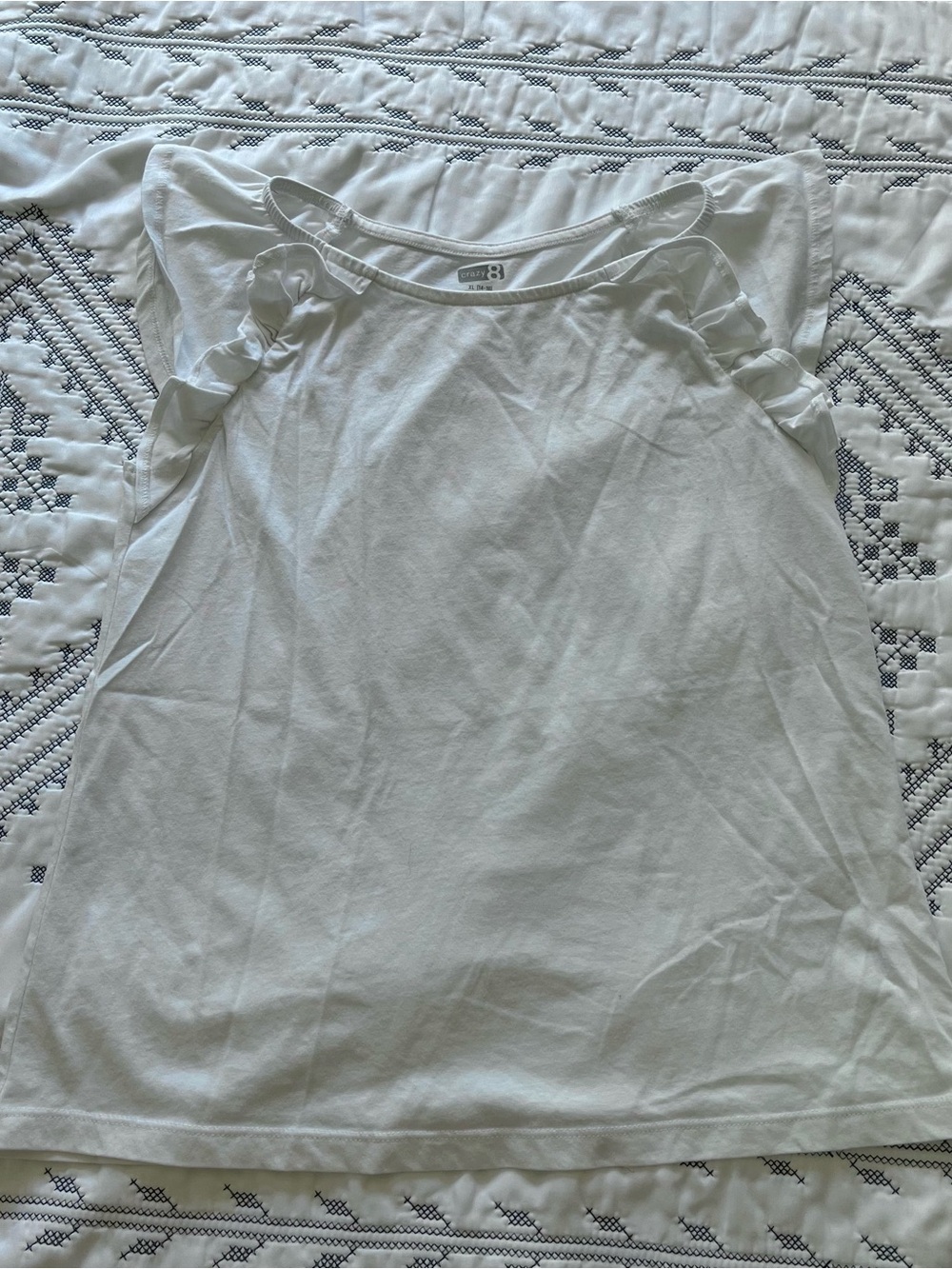 Crazy 8 White Ruffle Sleeve Tank Top